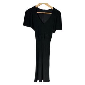 Betsey Johnson retro-inspired black midi dress, 2000's does 40's-Size S